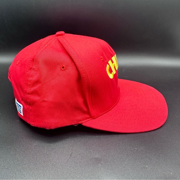 Vintage Kansas City Chiefs AJD Cap Corp Snapback Hat Cap Embroidered Red Yellow - Picture 4 of 9
